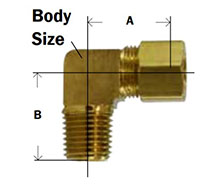 Compression Barstock Male Elbow Diagram